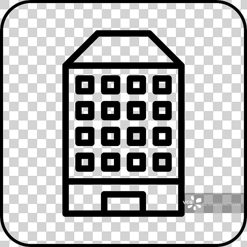 黑色边框建筑图标图片素材