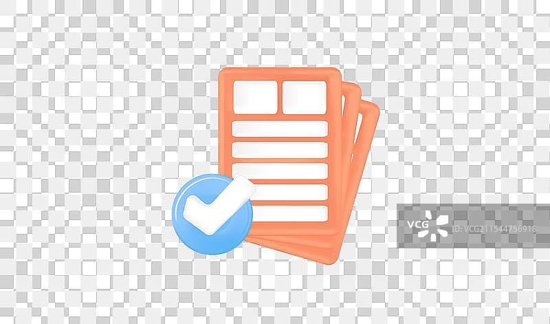 孤立的3D批准文件纸张图标图片素材