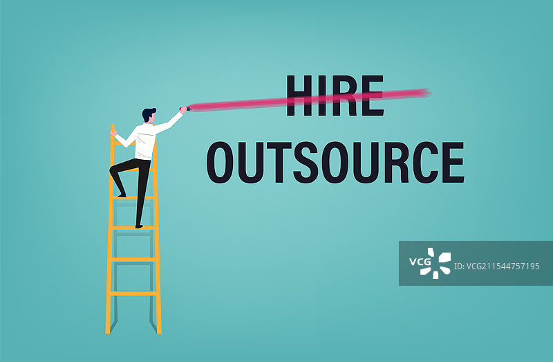 商人用荧光笔删除“雇佣”一词图片素材