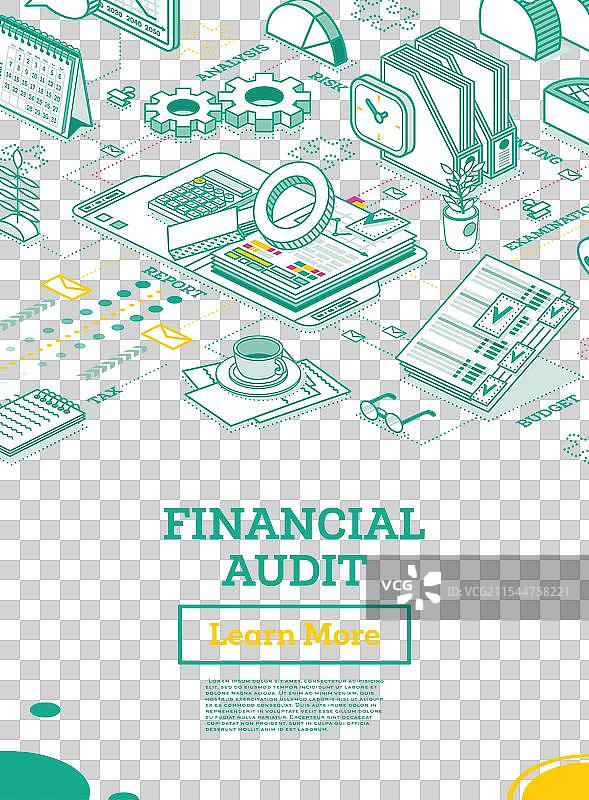 财务审计等距商业概念图片素材