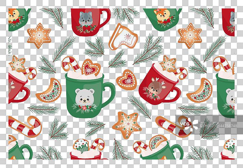 无缝的搞笑杯子设计图片素材