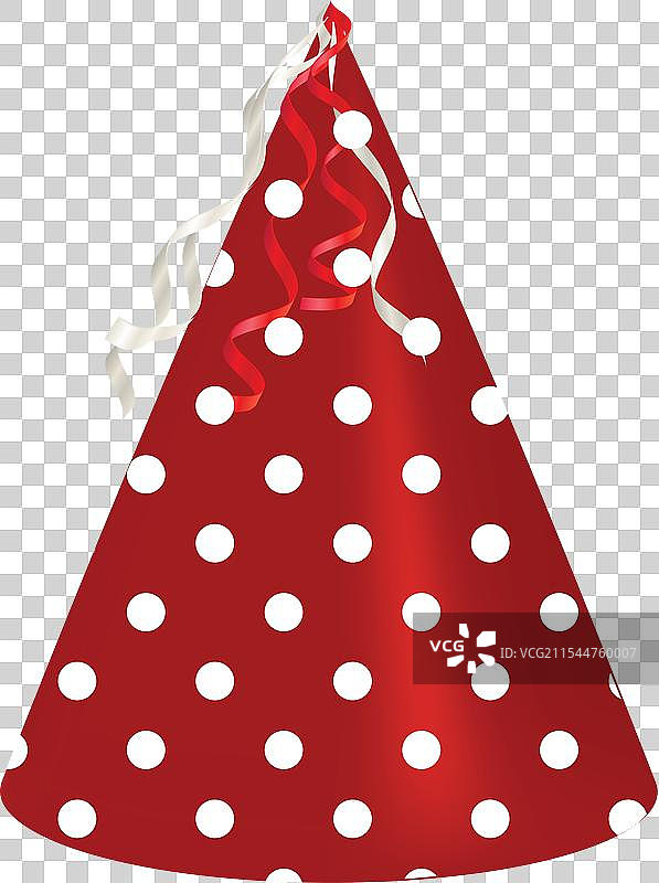 红色圆点图案的派对帽图片素材