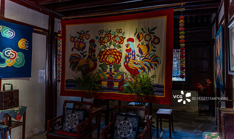 冯岳彩绘台门图片素材