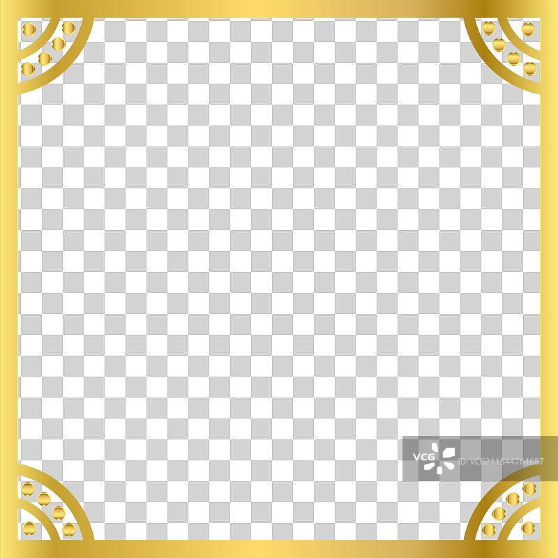 黑色背景上的金色框架图片素材