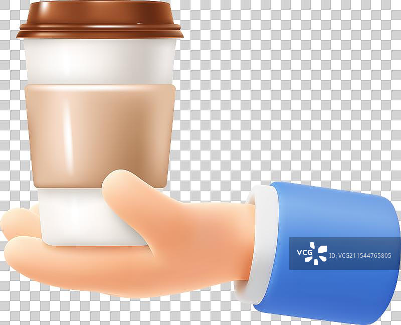 手握一次性杯子，里面装着热饮图片素材