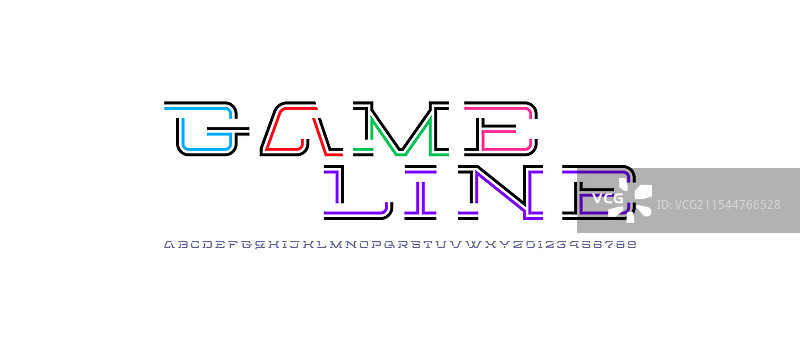 科技字体块状衬线字母表图片素材