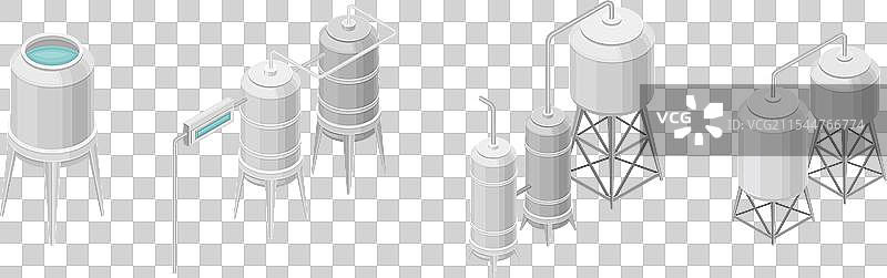 等轴测水净化工业系统图片素材