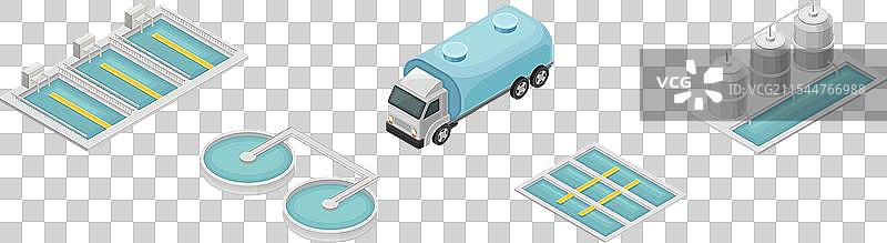 等轴测水净化工业系统图片素材