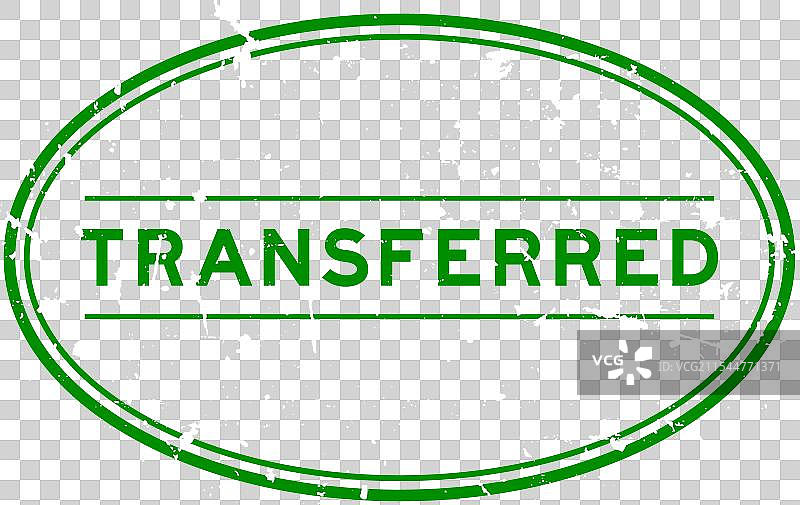磨损的绿色转印字母椭圆形橡胶印章图片素材