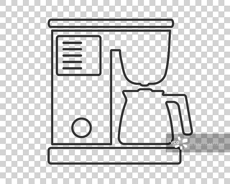 线条艺术咖啡机图标符号咖啡机图片素材