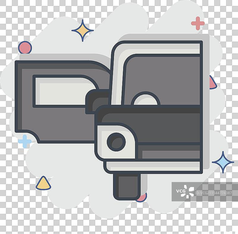 与车库符号相关的汽车门图标漫画图片素材