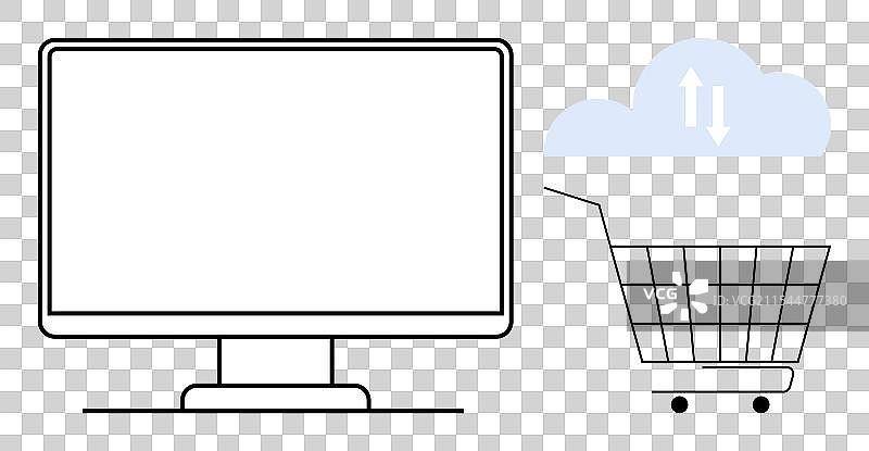 在线购物与云计算概念图片素材