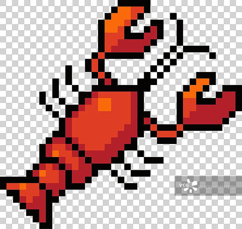 像素艺术龙虾图片素材