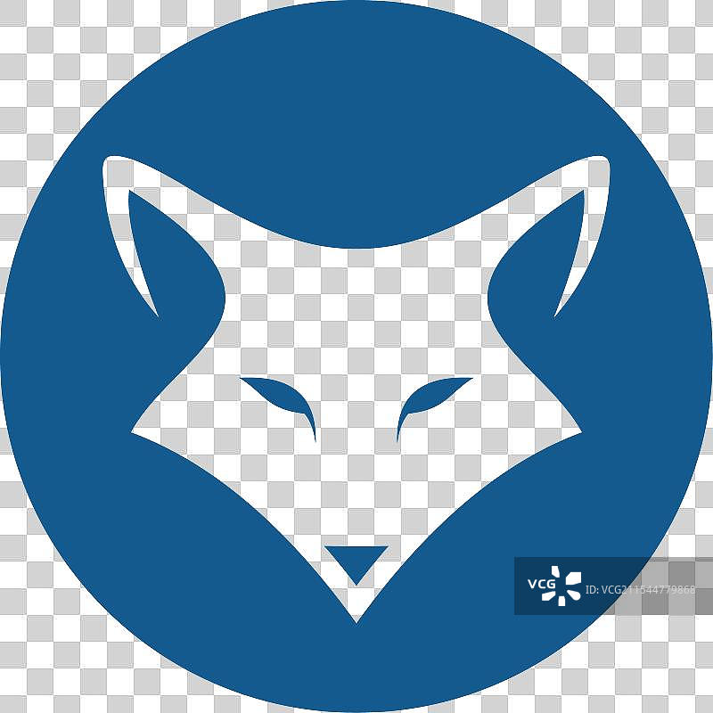 蓝色狐狸标志图片素材