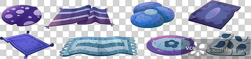 不同形状和大小的蓝色地毯图片素材