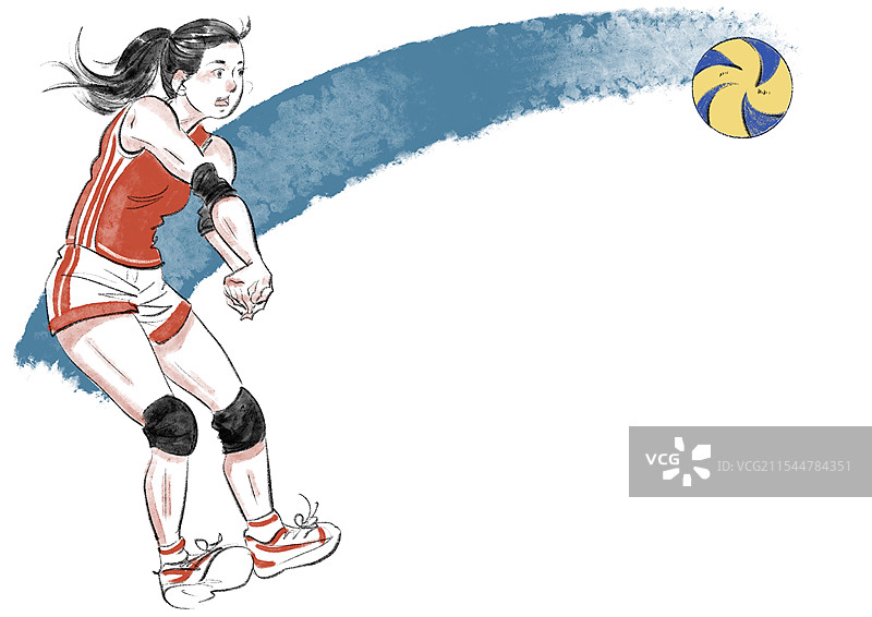 女排运动员插画图片素材