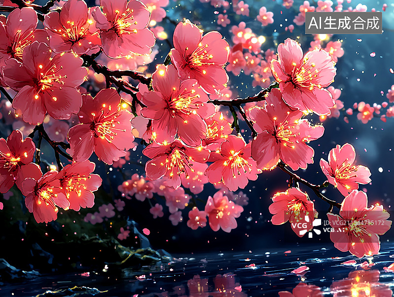 【AI数字艺术】清新唯美的桃花图片素材