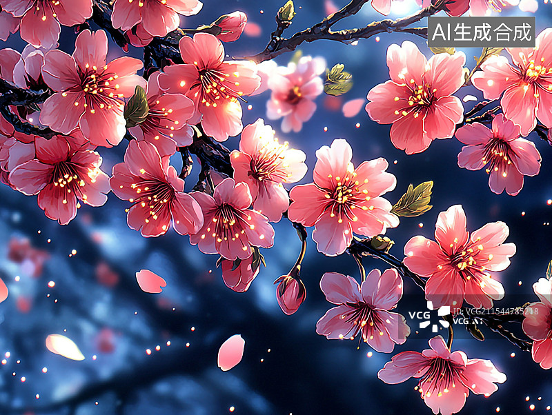 【AI数字艺术】清新唯美的桃花图片素材