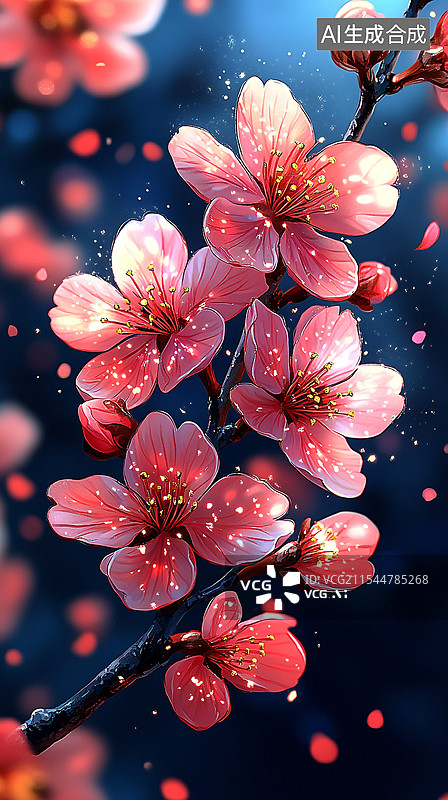 【AI数字艺术】清新唯美的桃花图片素材