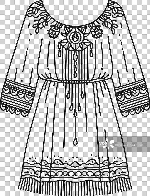 波西米亚风格连衣裙技术时尚图片素材