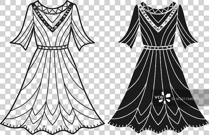 波西米亚风格连衣裙技术时尚图片素材