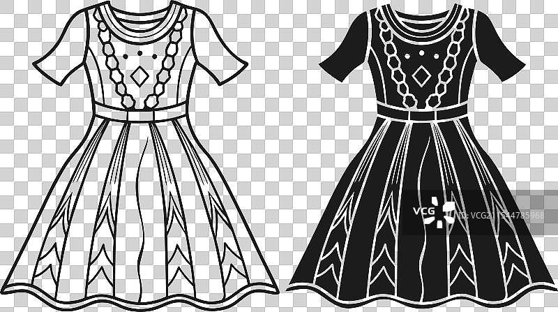 波西米亚风格连衣裙技术时尚图片素材