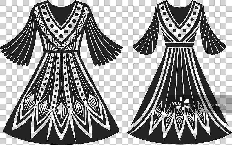 波西米亚风格连衣裙技术时尚图片素材