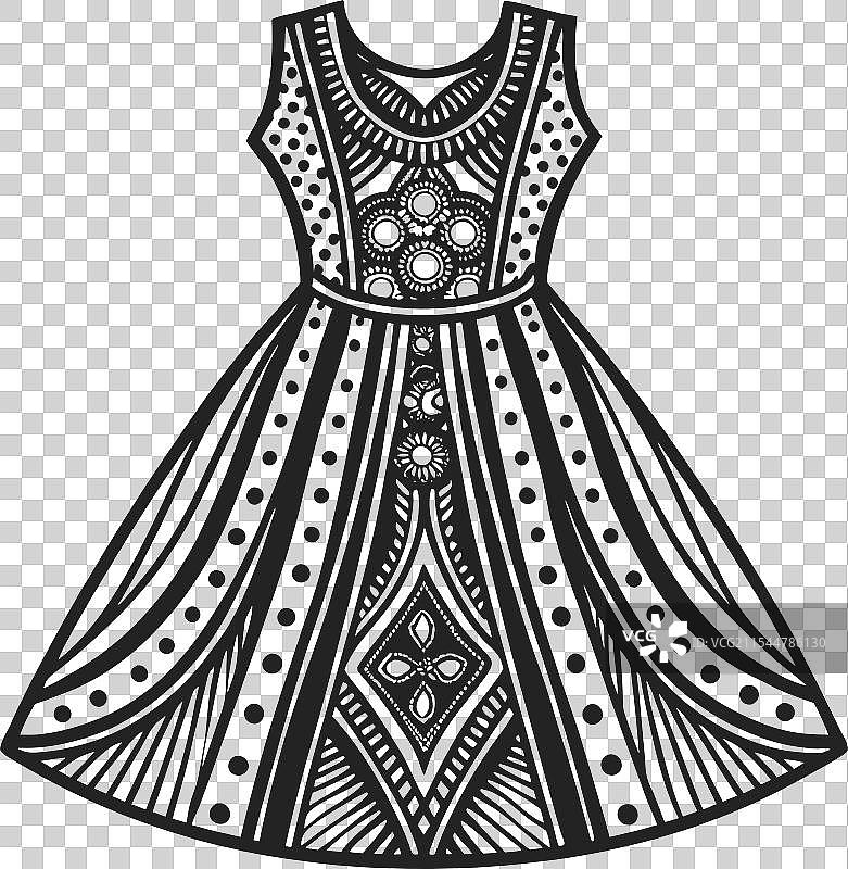 波西米亚风格连衣裙技术时尚图片素材