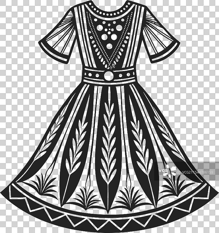 波西米亚风格连衣裙技术时尚图片素材