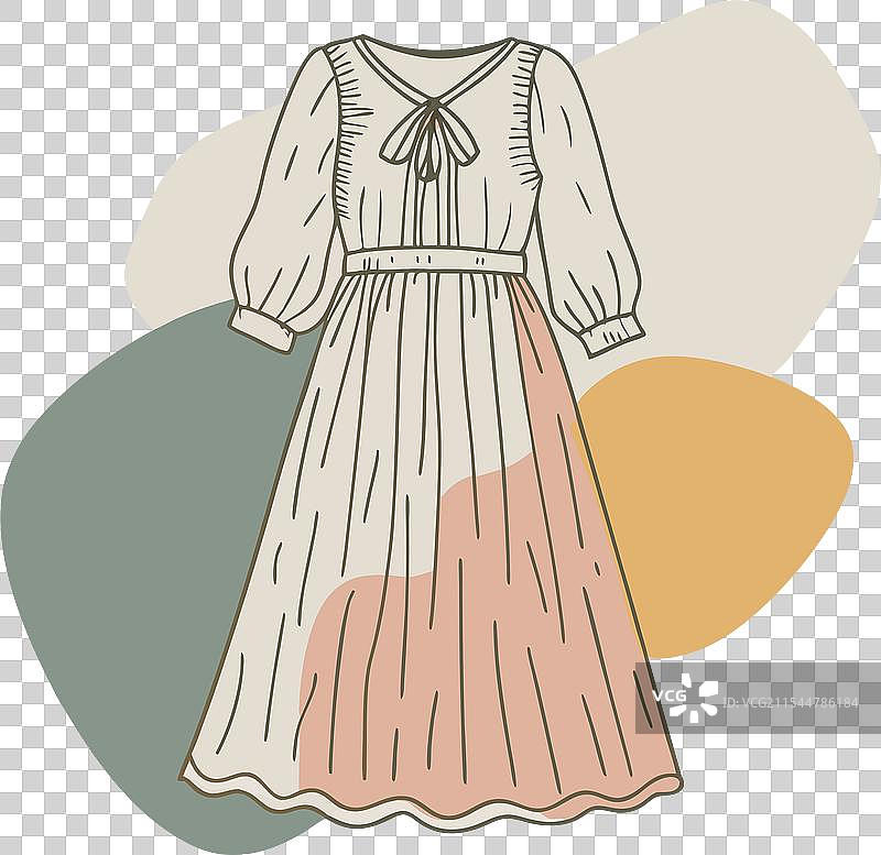 色彩丰富的波西米亚风格连衣裙技术时尚图片素材