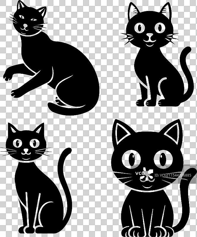 猫的轮廓肖像图片素材