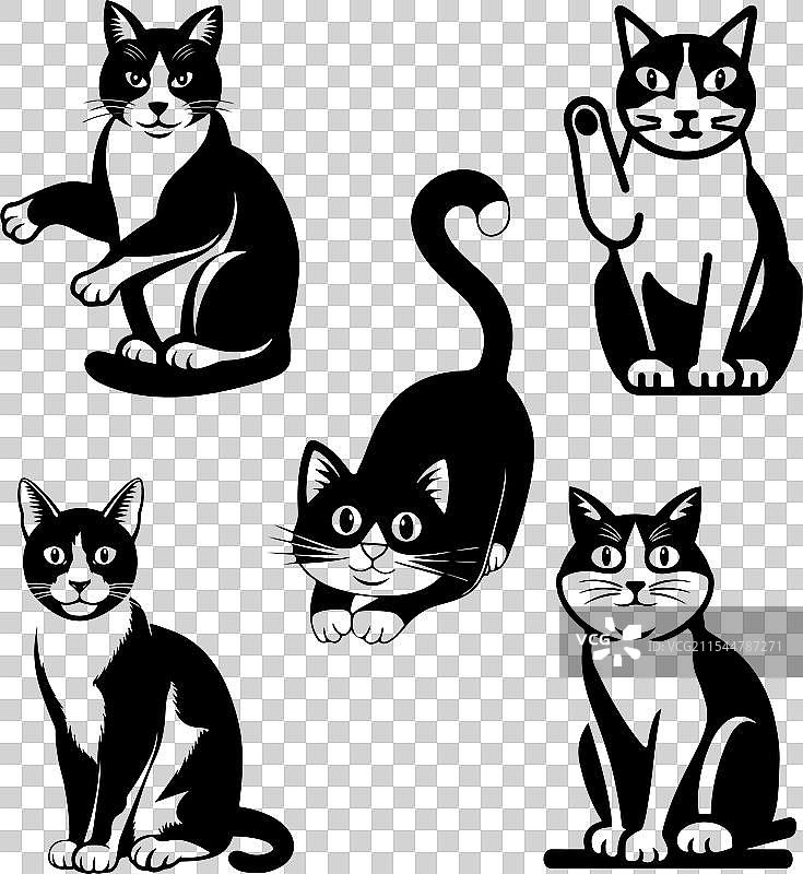 行走的猫图标动物符号标志图片素材