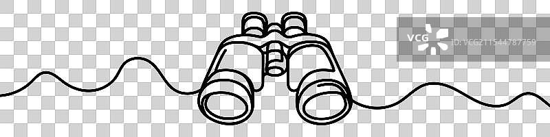 连续线条绘制的望远镜光学图案图片素材