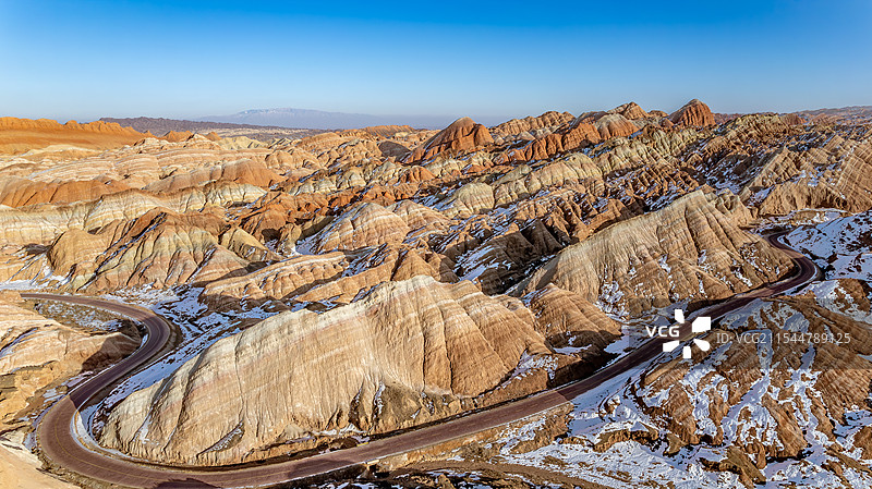 淡季张掖七彩丹霞景区层峦叠嶂图片素材