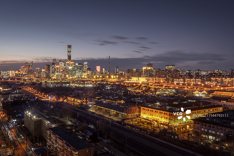 北京国贸城市夜景图片素材