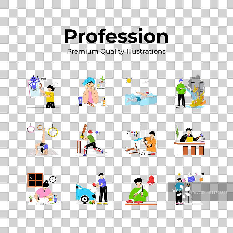 与职业和行业相关的职业组合图片素材