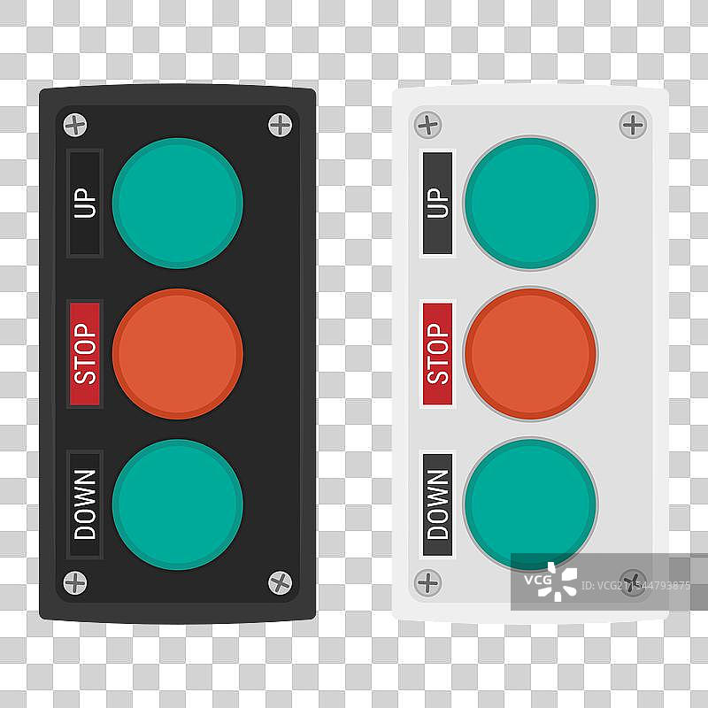 带按钮的推按钮控制站开关图片素材