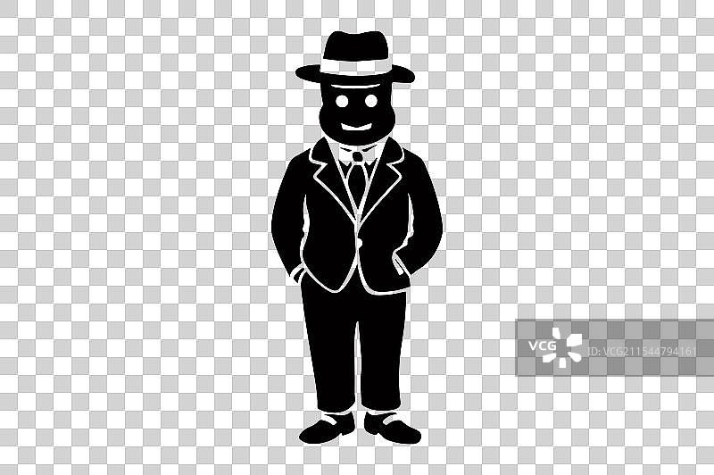 绅士剪影图片素材