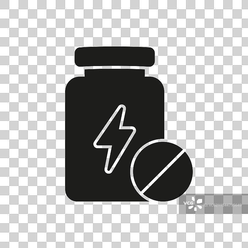 能量提升补充剂剪影图标图片素材