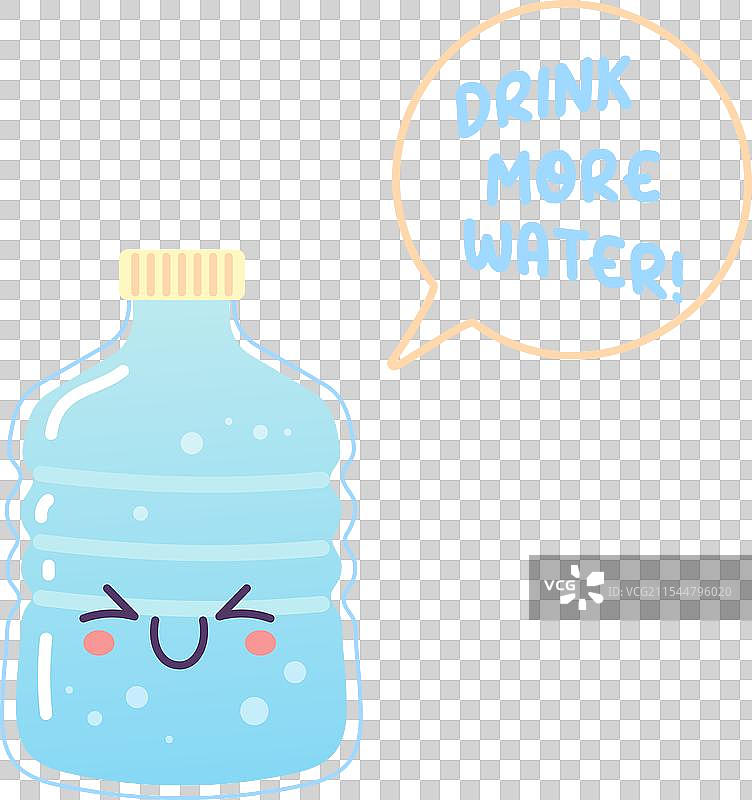 喝更多水的水瓶水箱角色图片素材