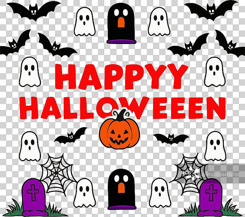 万圣节元素设计，包含恐怖的图案图片素材