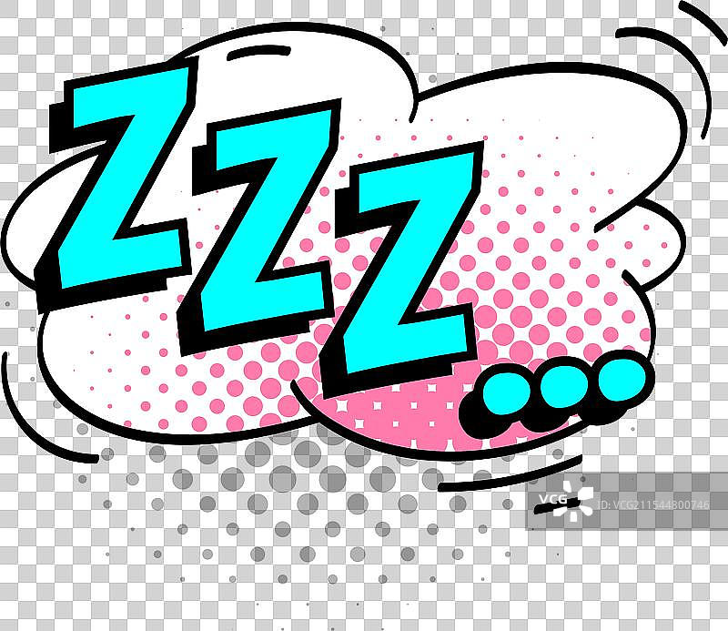 漫画波普艺术风格的睡眠音效图片素材
