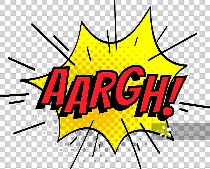 红色的“啊！”文字传达出沮丧和愤怒的情绪。图片素材