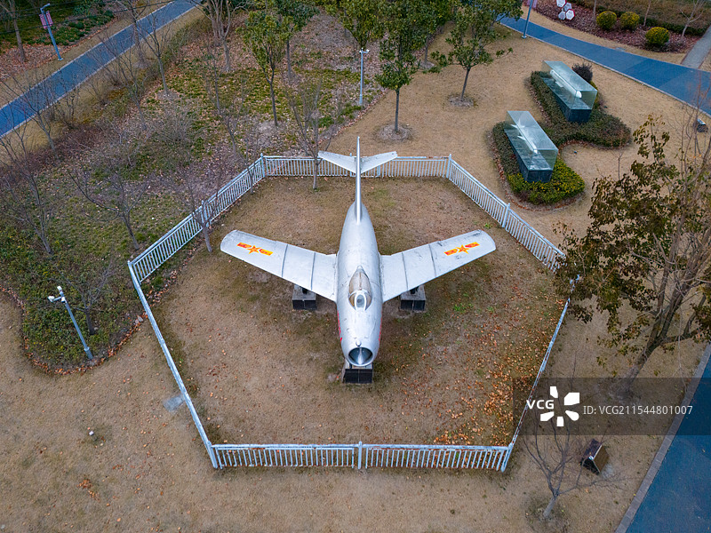 上海梅陇国防教育主题公园 米格-15比斯飞机航拍图片素材