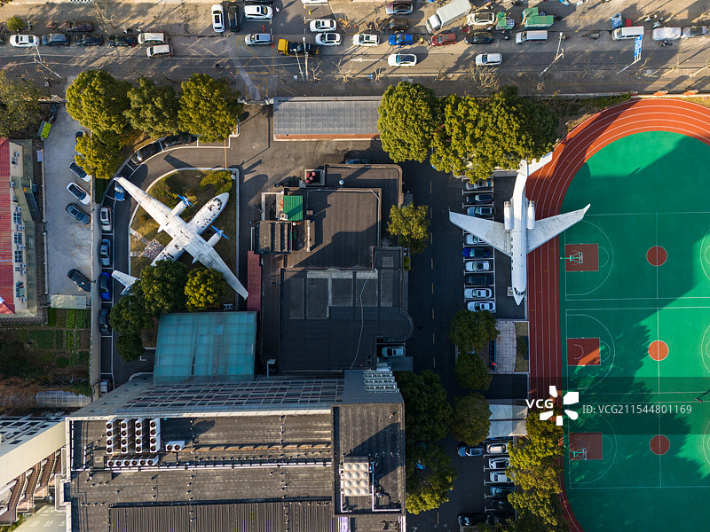 上海市航空服务学校湾流III飞机航拍图片素材