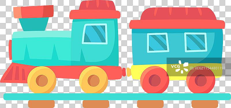 色彩鲜艳且充满趣味的玩具火车和机车图片素材