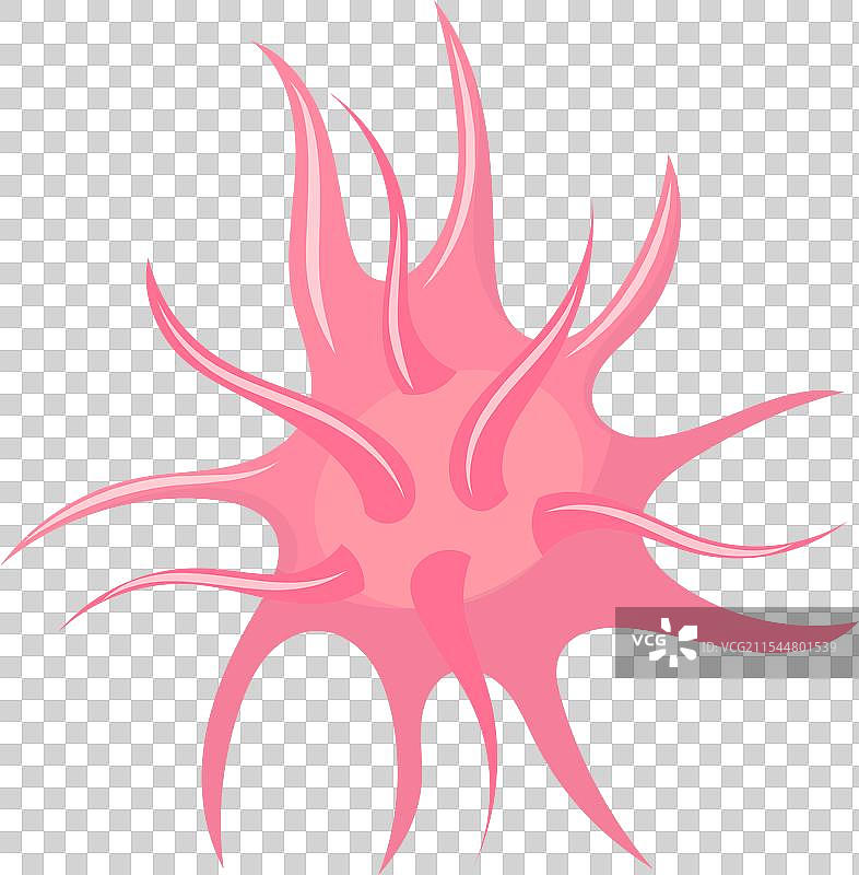 粉红色病毒细胞的显微镜视图，正在移动和图片素材