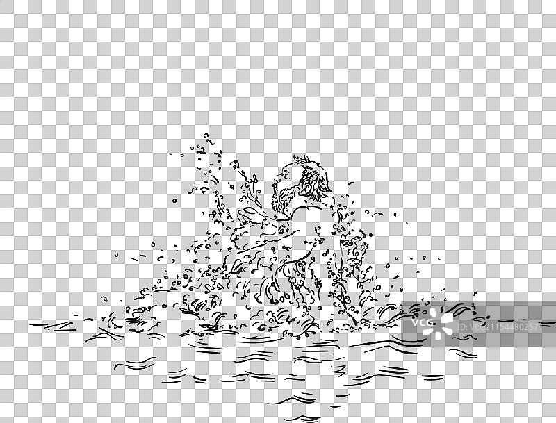 成年男子在水花中嬉戏图片素材