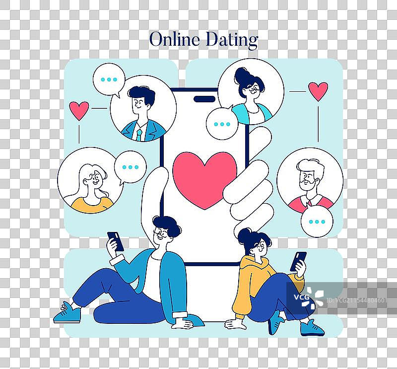 在线约会平面图图片素材