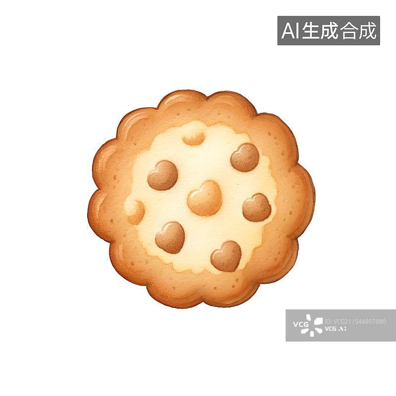 【AI数字艺术】治愈系手绘插画，手工饼干，曲奇饼干，黄油饼图片素材